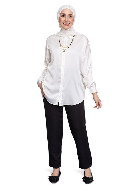 White Satin Blouse - Khotwh